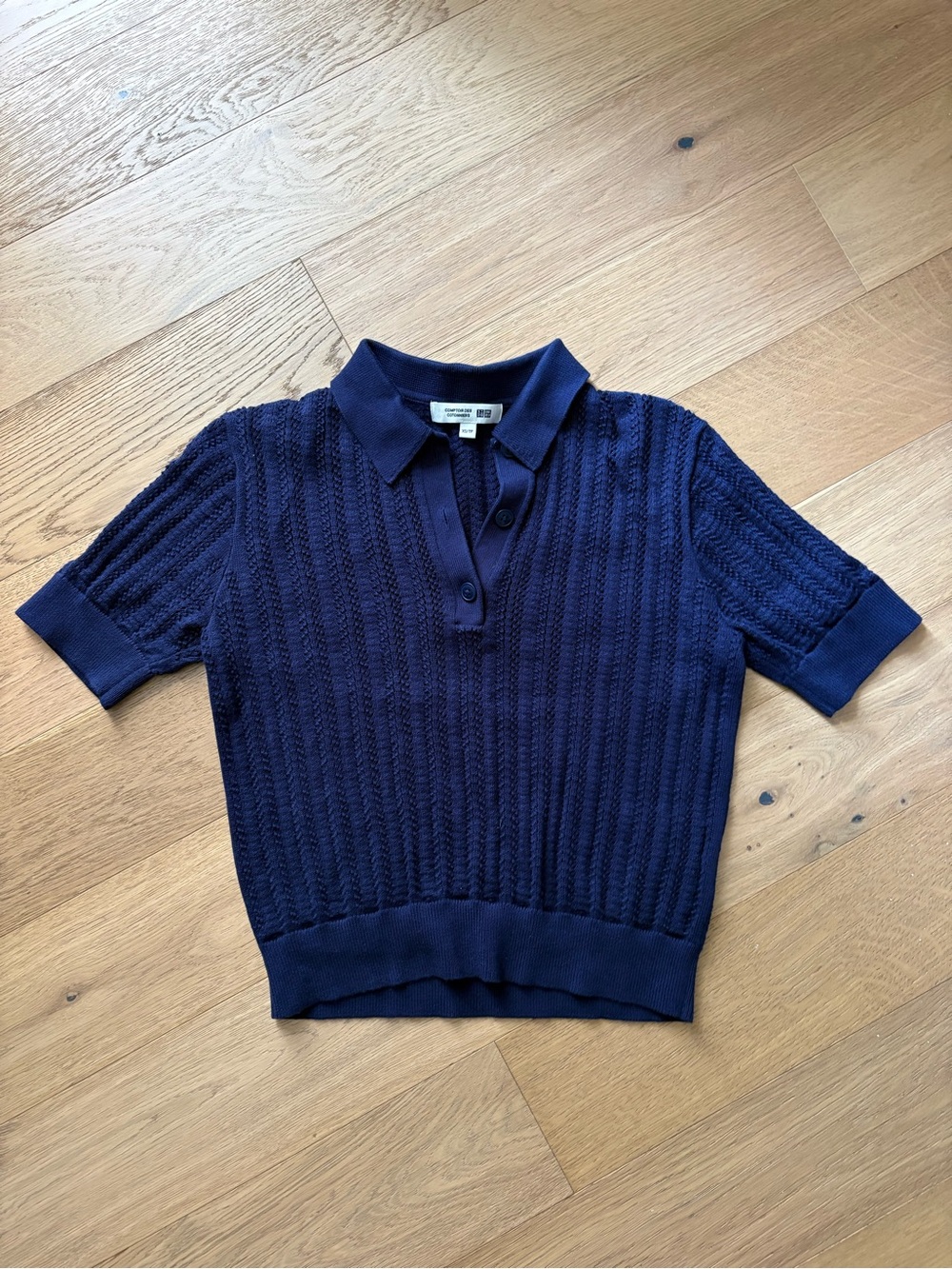 Uniqlo Navy Short-Sleeve Knit Polo T-Shirt